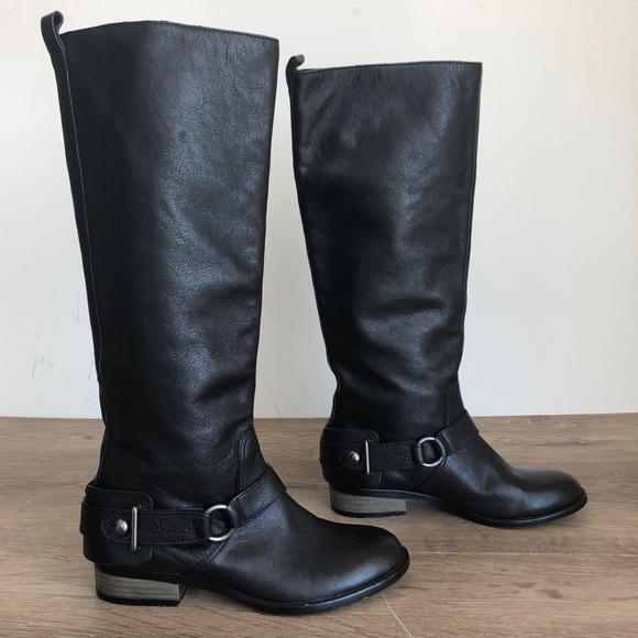 Coach Shoes - Coach Natale black riding buckle boots 6.5